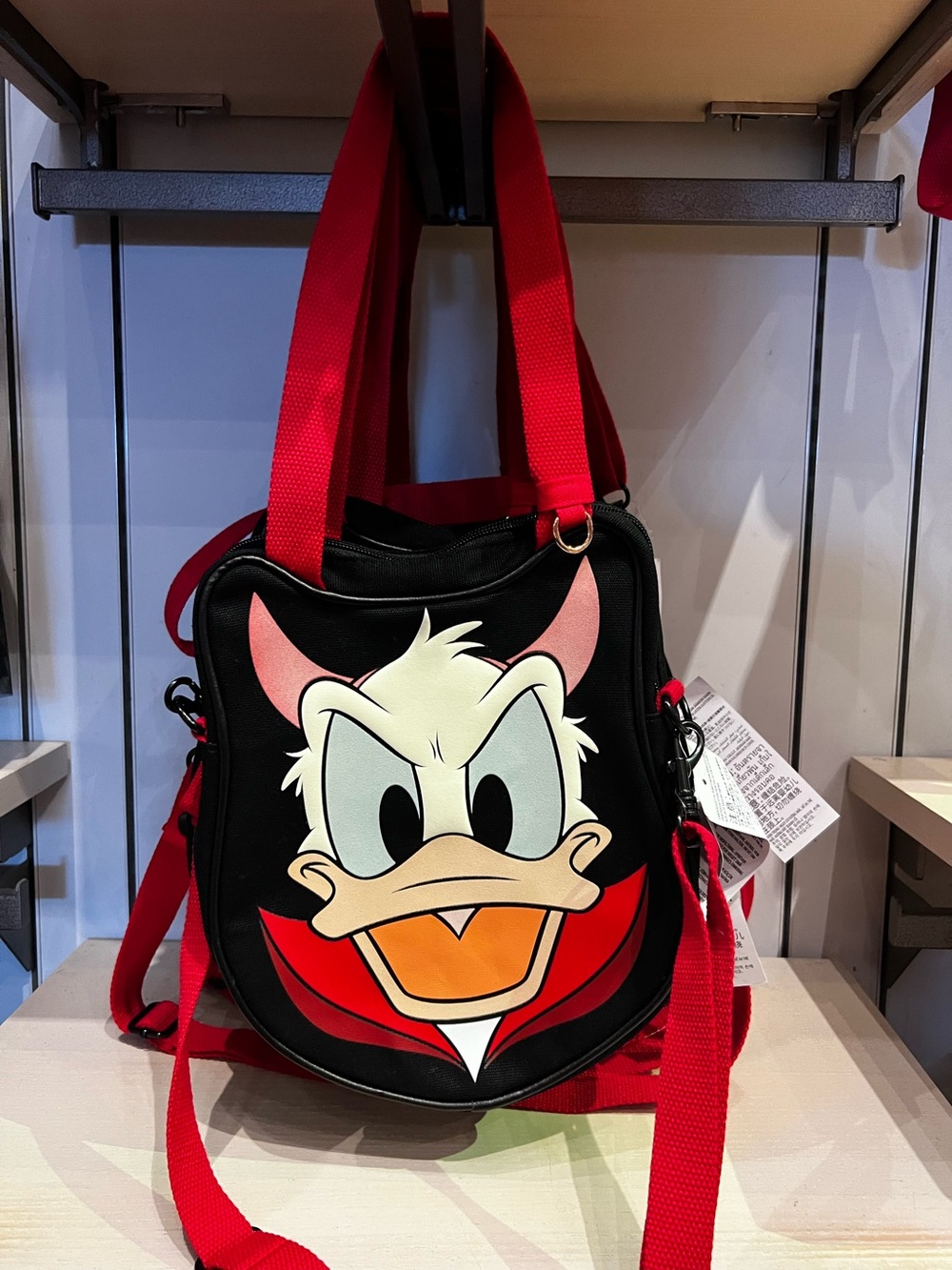 Disney Parks 2026 Halloween Donald Mini Face Glow In The Dark Tote Bag NEW